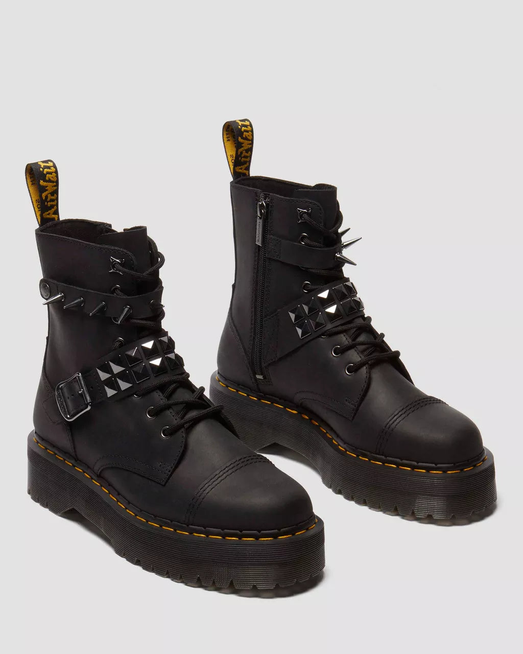 Jadon Spike Leather Platform Boots