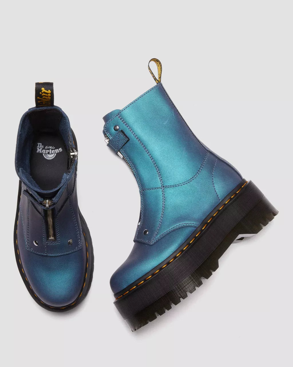 DR MARTENS Jetta Hi Max Metallic Leather Platform Boots