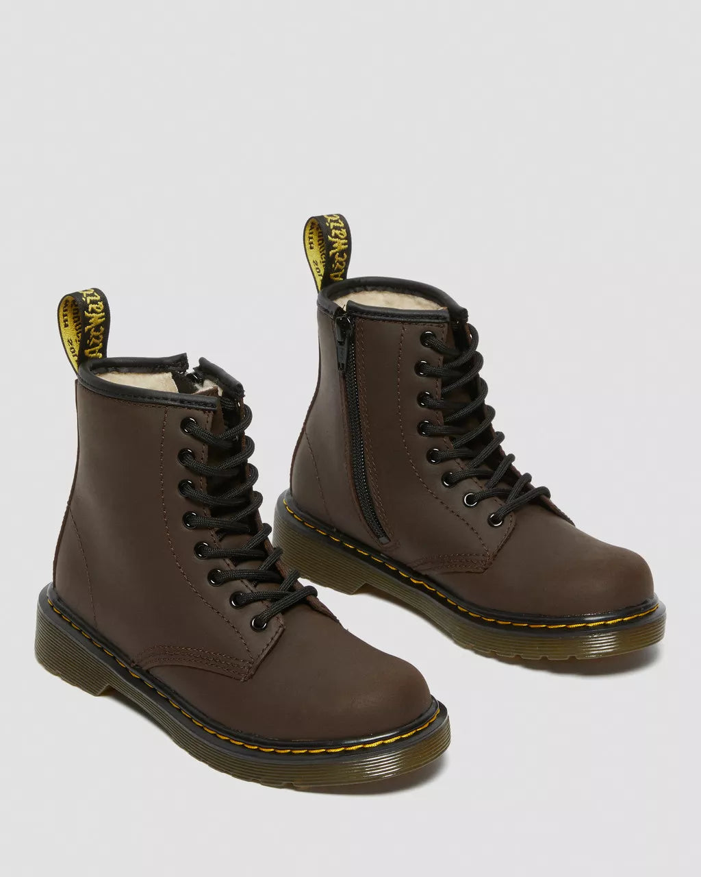 DR MARTENS 1460 SERENA JUNIOR FAUX FUR LINED BOOTS