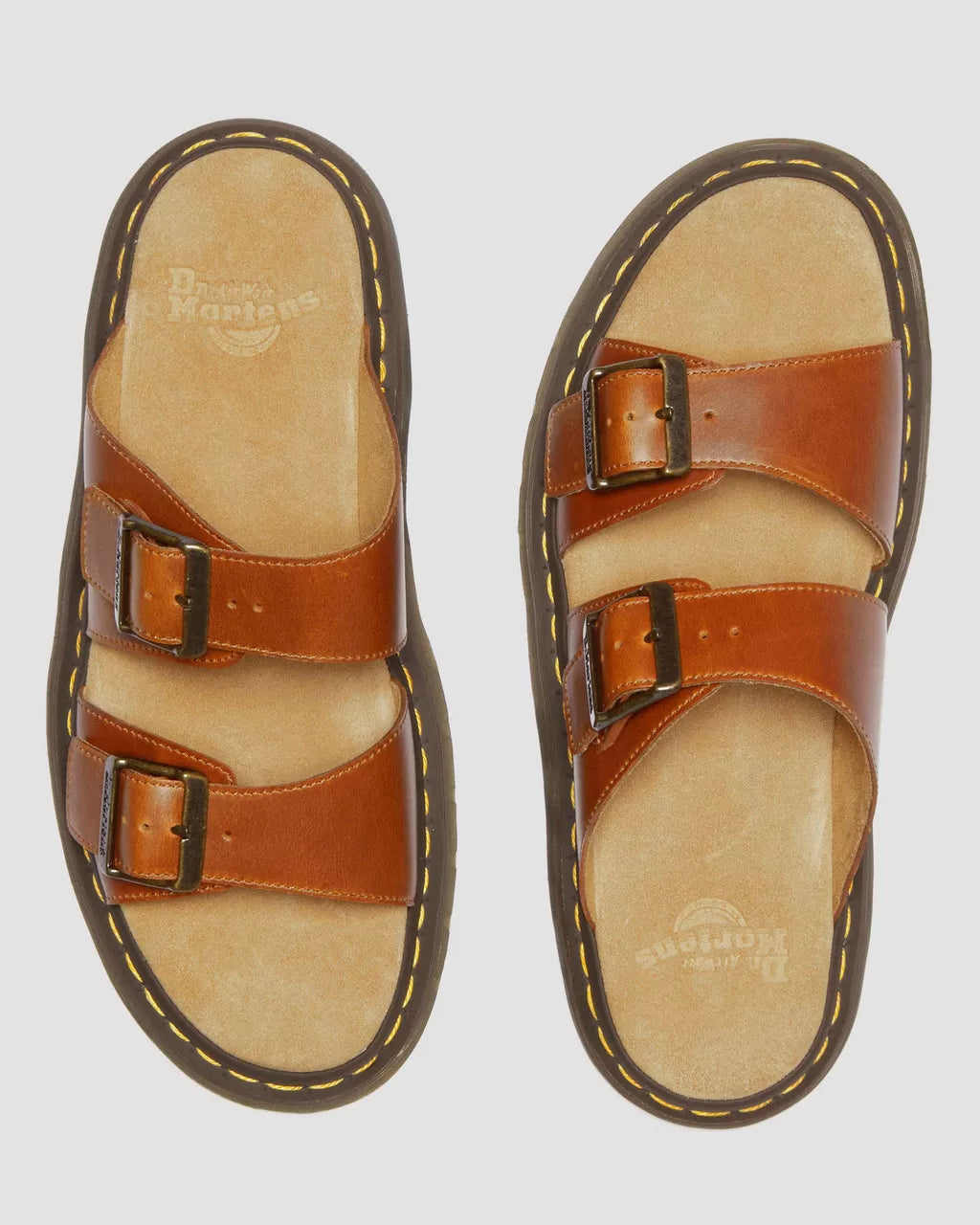 Josef Leather Buckle Slide Sandals