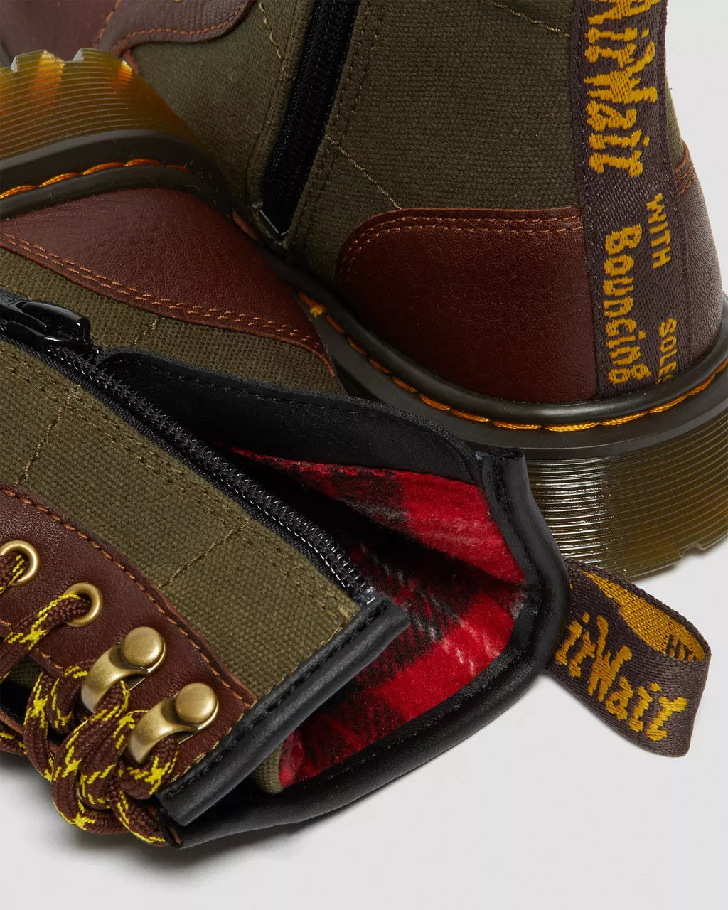 Junior 1460 Panel Canvas &amp; Leather Boots