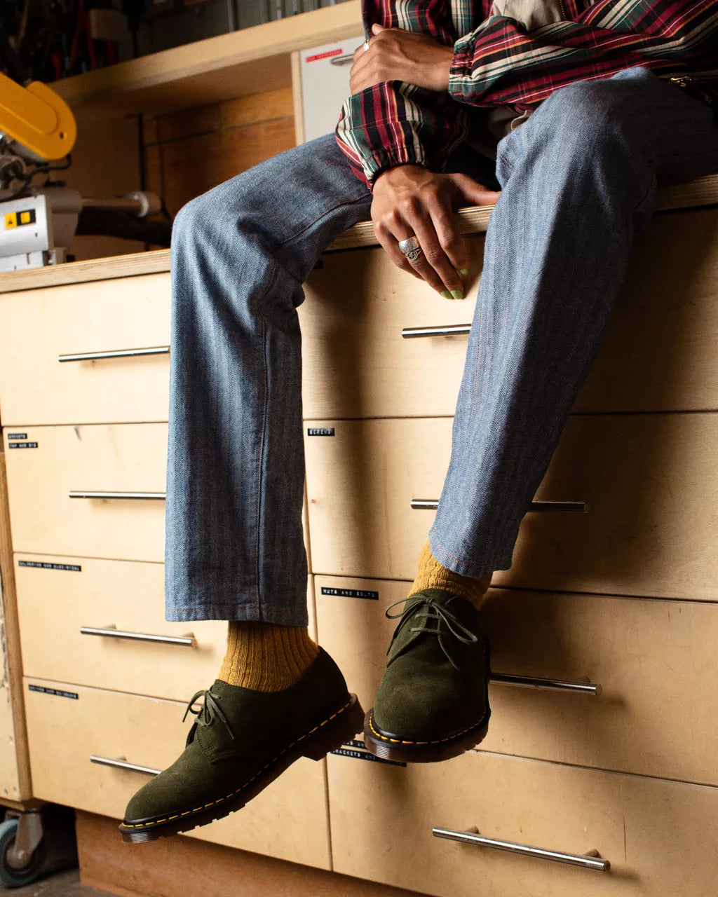 DR MARTENS 1461 Made in England Buck Suede Shoes