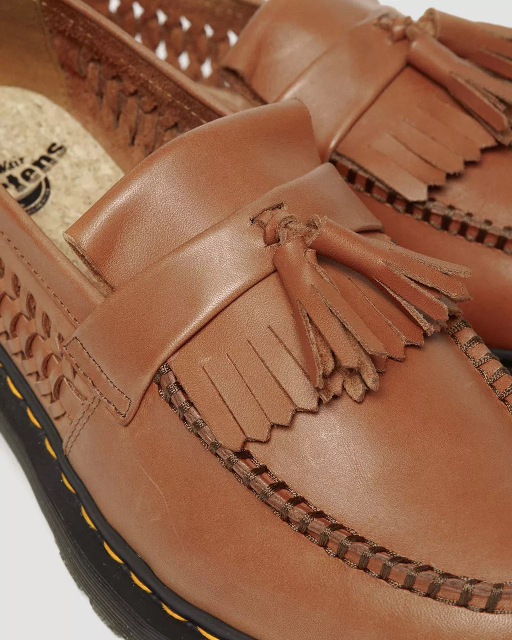 DR MARTENS Adrian Woven Leather Tassel Loafers
