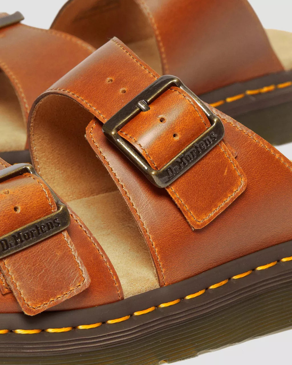 Josef Leather Buckle Slide Sandals