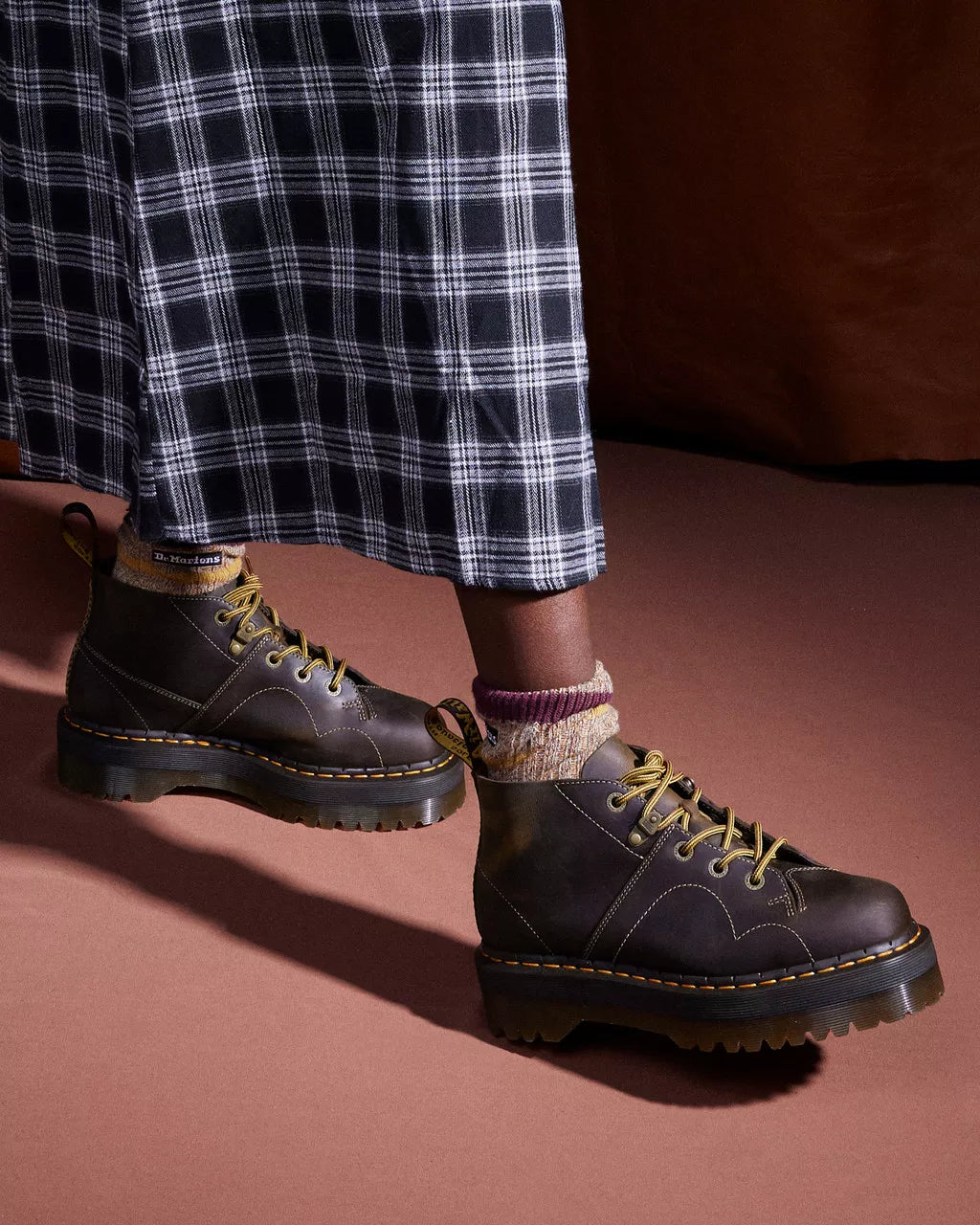 DR MARTENS Church Arc Crazy Horse Platform Monkey Boots