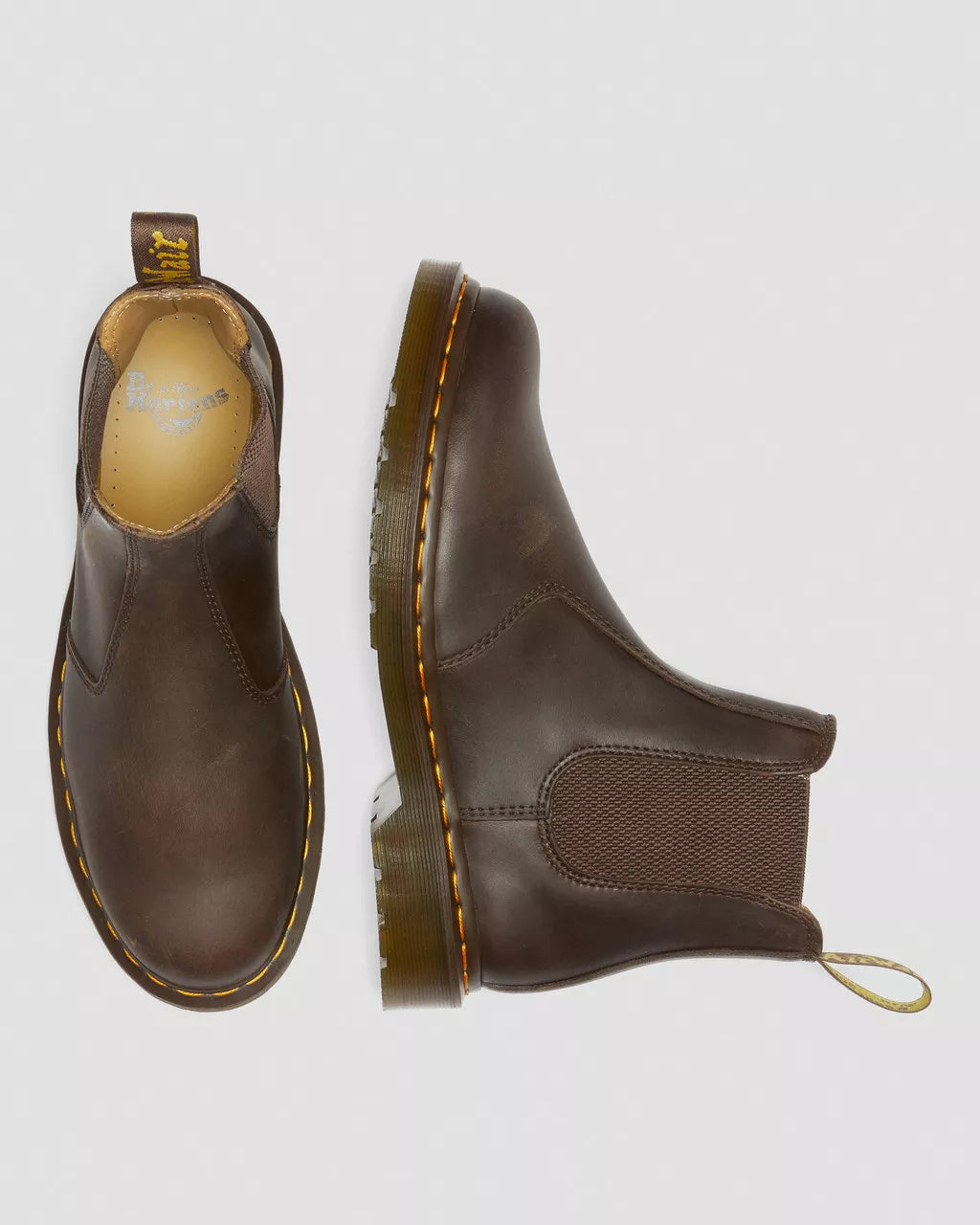 2976 Yellow Stitch Crazy Horse Leather Chelsea Boots