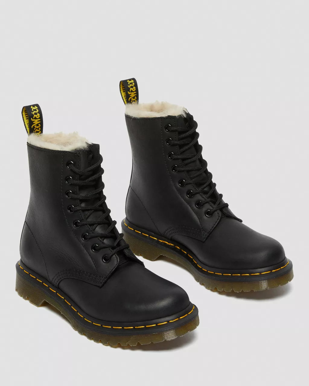 1460 Serena Faux Fur Lined Leather Lace Up Boots