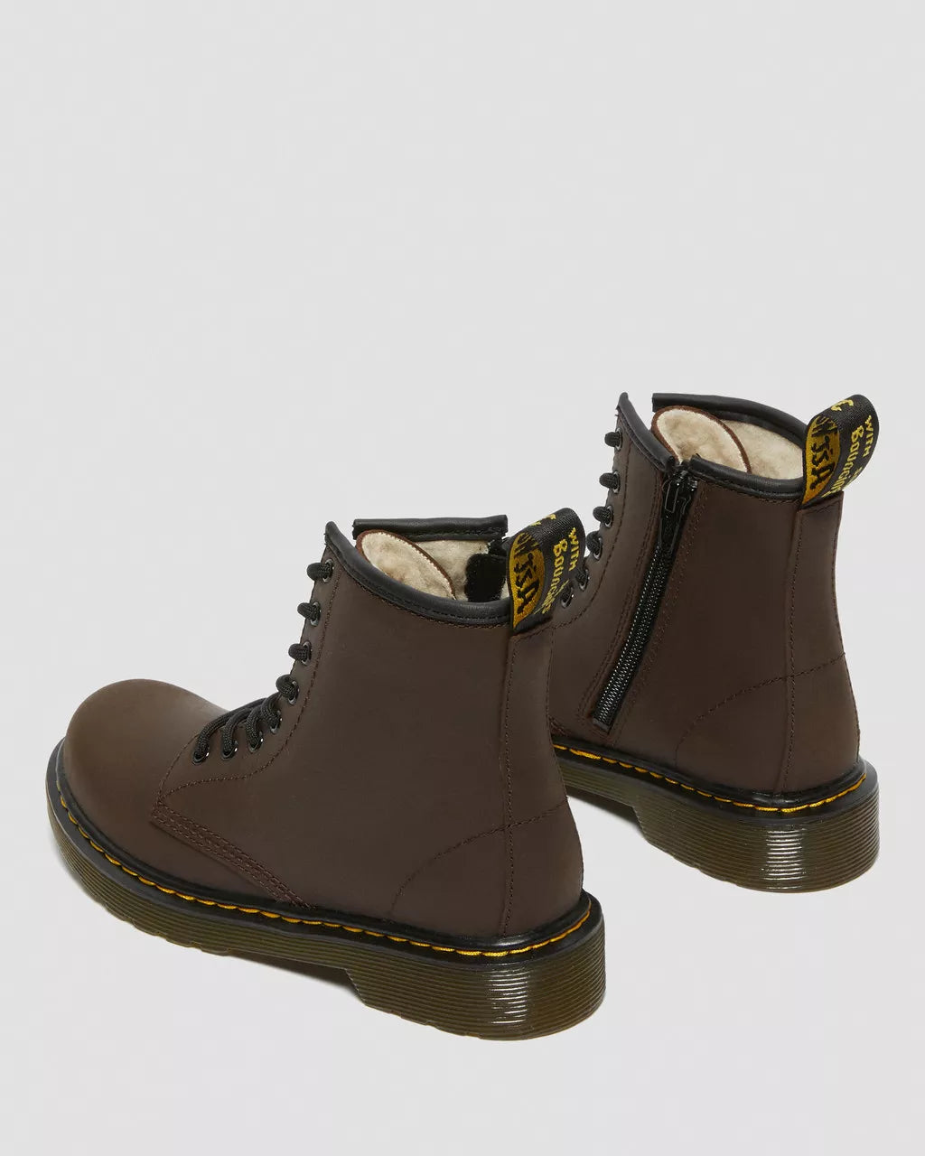 DR MARTENS 1460 SERENA JUNIOR FAUX FUR LINED BOOTS