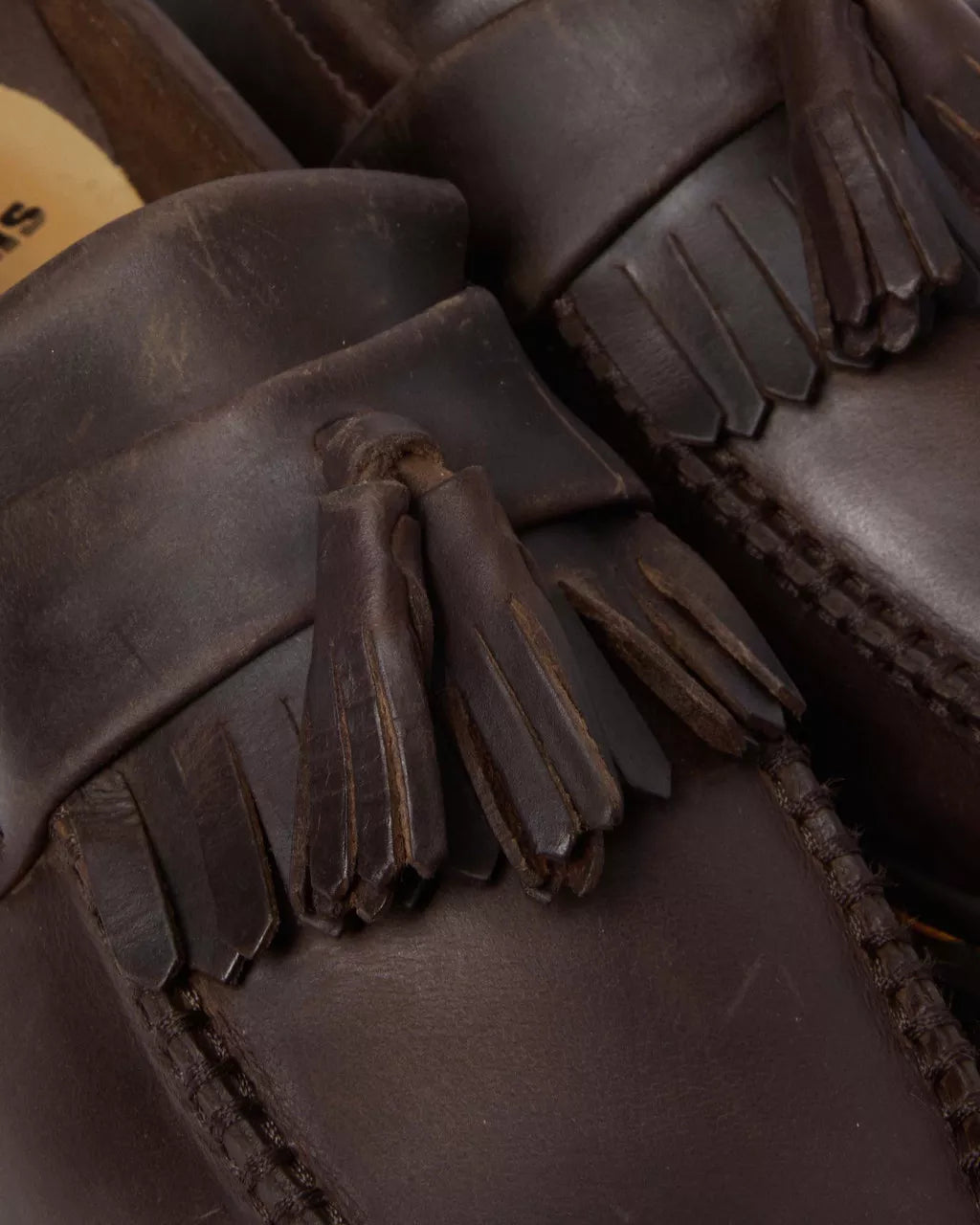 Adrian Crazy Horse Leather Tassel Loafers